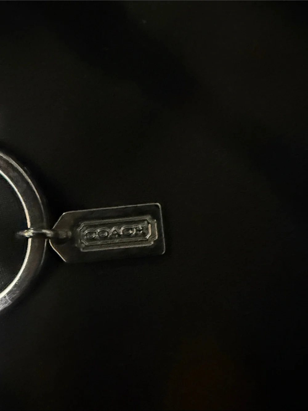 Coach Teal Leather Key Fob with Metal Bottle Opener